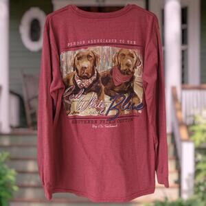 Southern Fried Cotton "Red White Blue" Dogs Long Sleeve Tee M hunting country